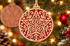 Star Mandala Christmas Ornament SVG, Laser Cut Glowforge Product Image 2