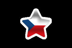 Star shape chech republic national flag sticker design Product Image 2