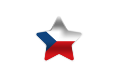 Star shape chech republic national flag sticker design Product Image 1