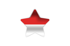 Star shape indonesia national flag sticker design Product Image 1