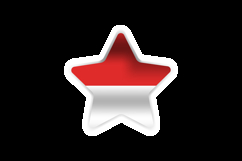 Star shape indonesia national flag sticker design Product Image 2