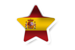 Star shape spain national flag sticker design Product Image 1
