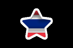 Star shape thailand national flag sticker design Product Image 2
