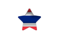 Star shape thailand national flag sticker design Product Image 1