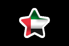 Star shape uae national flag sticker design Product Image 2