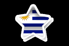 Star shape uruguay national flag sticker design Product Image 2