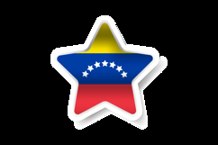 Star shape venezuela national flag sticker design Product Image 2