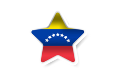 Star shape venezuela national flag sticker design Product Image 1