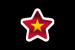 Star shape vietnam national flag sticker design Product Image 2
