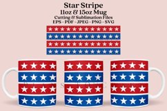 star stripe 4th of july coffee mug sublimation wrap glass mug wrap svg presized for 11oz and 15oz glass mug are sublimation files 