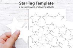 Star gift tag template - hanging Star diy gift tags