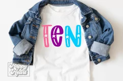 10th Birthday Girl SVG - Ten Star Rainbow 10 Birthday Girl Product Image 2