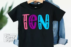 10th Birthday Girl SVG - Ten Star Rainbow 10 Birthday Girl Product Image 4