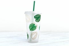 Starbucks Monstera SVG Wrap, Floral Cold Cup No Hole 24oz Product Image 3