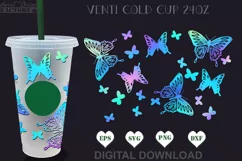 Butterflies Starbucks cup svg, butterfly Starbucks 24oz Product Image 1