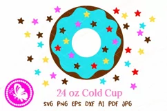 Full wrap 24 oz Cold cup Tumbler Svg Png Cake Donut Food Product Image 2