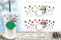 Christmas starbucks cup svg, santa venti cold cup svg wrap Product Image 1