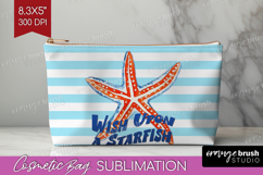 Starfish Nautical Cosmetic Bag Sea Quotes Makeup Bag PNG Product Image 1