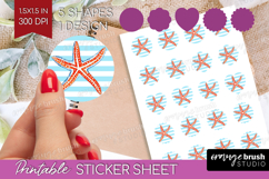 Starfish Nautical Round Sticker Sea Quotes Printable Sticker Product Image 1