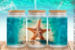 Ocean can glass wrap, sea libbey can glass design Product Image 1