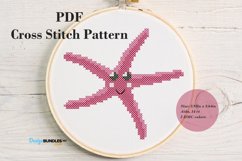 Starfish Kawaii Cross Stitch Pattern - Digital Download PDF Product Image 1