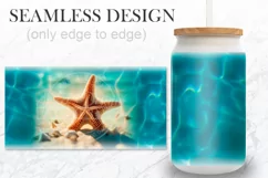 Ocean can glass wrap, sea libbey can glass design Product Image 2
