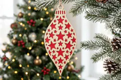 Starry Christmas Ornament SVG Laser Cut, Holiday Decor File Product Image 1