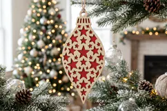 Starry Christmas Ornament SVG Laser Cut, Holiday Decor File Product Image 2
