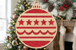Starry Christmas Ornament SVG Laser Cut Wood Decoration Product Image 1