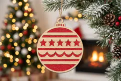 Starry Christmas Ornament SVG Laser Cut Wood Decoration Product Image 2