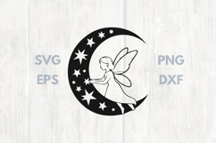 Starry Moon and Fairy SVG Product Image 1