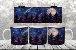 Starry Moon Night - Coffee Mug Wrap - PNG Design Product Image 1
