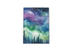 starry night, colorful sky digital papers, digital paper, nature digital papers, woods, forest, set,