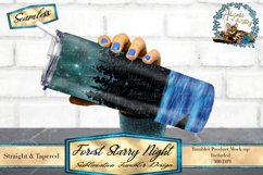 This is a starry night forest sublimation design. sized to fit a 20oz skinny tumbler.