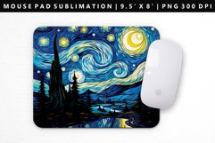 Starry Night Mouse Pad Design | Mouse Pad Sublimation PNG Product Image 1