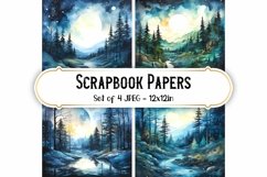 Starry Night Scene Watercolor Backgrounds