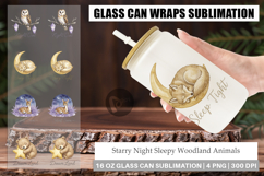 Sleepy Woodland Animals Glass Can Product Image 1