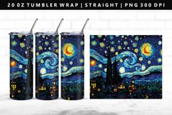 Starry Night 20oz Tumbler Wrap | Sublimation PNG Design Product Image 1