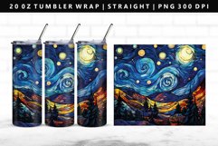 Starry Night 20oz Tumbler Wrap | Sublimation PNG Design Product Image 1