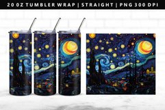Starry Night 20oz Tumbler Wrap | Sublimation PNG Design Product Image 1