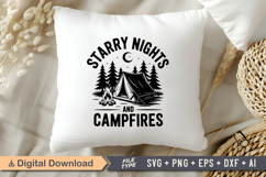 Starry Nights And Campfires SVG File | Camping SVG | Outdoor Product Image 4