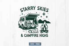 Starry Skies and Campfire Highs SVG PNG Van Life Camping Product Image 1