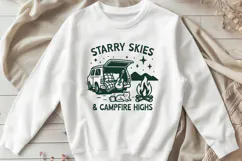 Starry Skies and Campfire Highs SVG PNG Van Life Camping Product Image 2