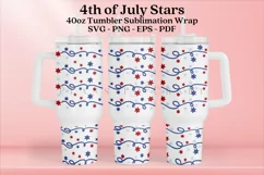 stars 4th of july 40oz quencher tumbler sublimation full wrap SVG high resolution transparent background