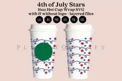 Stars 4th of july starbucks 16oz hot cup tumbler wrap svg presized template for tumbler grande suitable for cricut and silhouette
