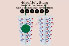 Stars 4th of july starbucks 24oz cold cup tumbler wrap svg presized template for tumbler venti suitable for cutting machine or sublimation