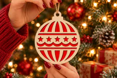Stars Christmas Bauble SVG Laser Cut Ornament Design File Product Image 2