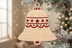 Stars Christmas Bell Ornament SVG Laser Cut File Product Image 1