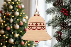 Stars Christmas Bell Ornament SVG Laser Cut File Product Image 2