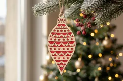 Stars Christmas Ornament SVG Laser Cut, Holiday Decor File Product Image 2